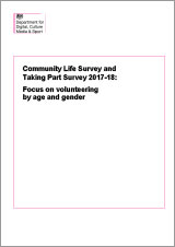 Community Life Survey and Taking Part Survey 2017-18: Focus on volunteering by age and gender
