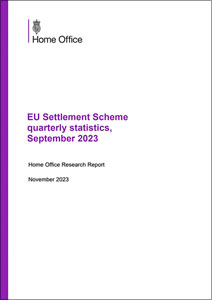 EU Settlement Scheme quarterly statistics, September 2023