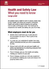 HSE Health and Safety Law - Large Print Leaflet (pack of 10)